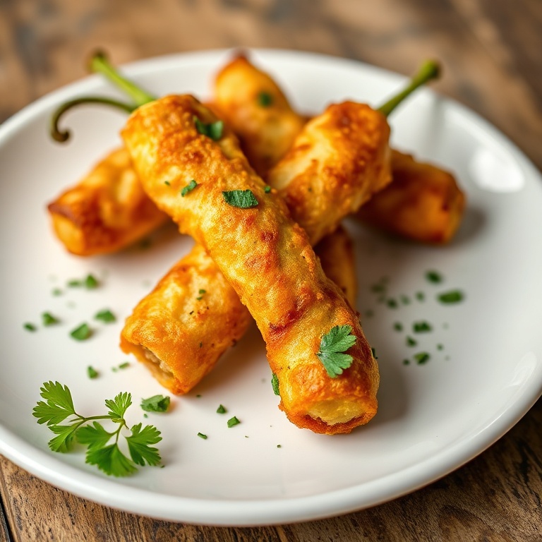 Jalapeno popper twists served on a plate with a sprinkle of parsley