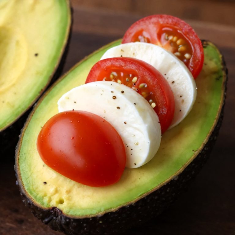 Easy Keto Caprese Stuffed Avocado Bites