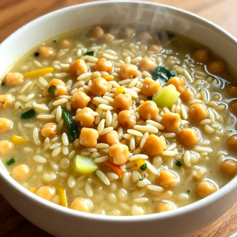 Easy Lemon Chickpea Orzo Soup