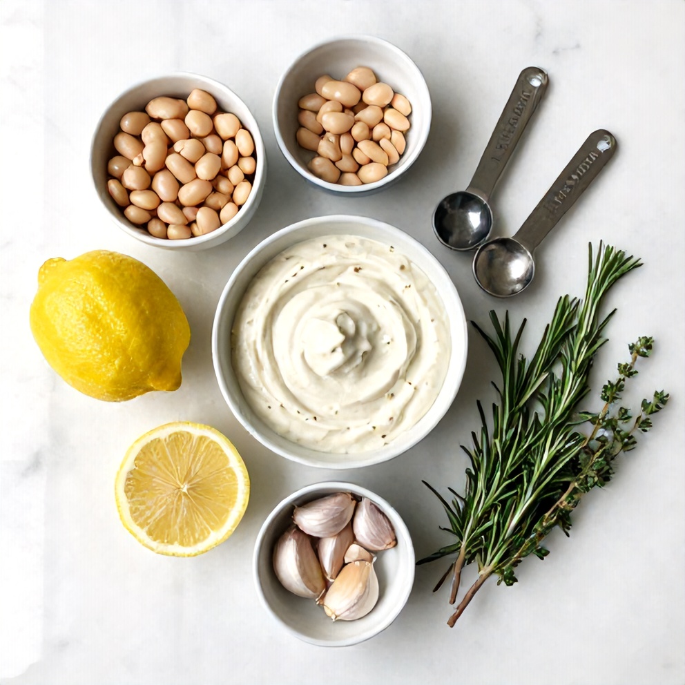 Lemon, Garlic, White Beans, Fresh Herbs, Olive Oil