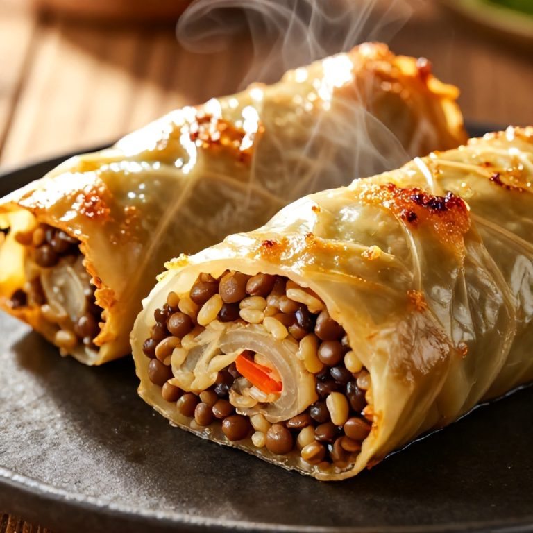 Easy Lentil and Rice Stuffed Cabbage Rolls