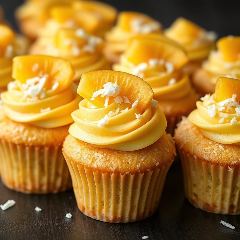 Easy Mango Coconut Cupcakes