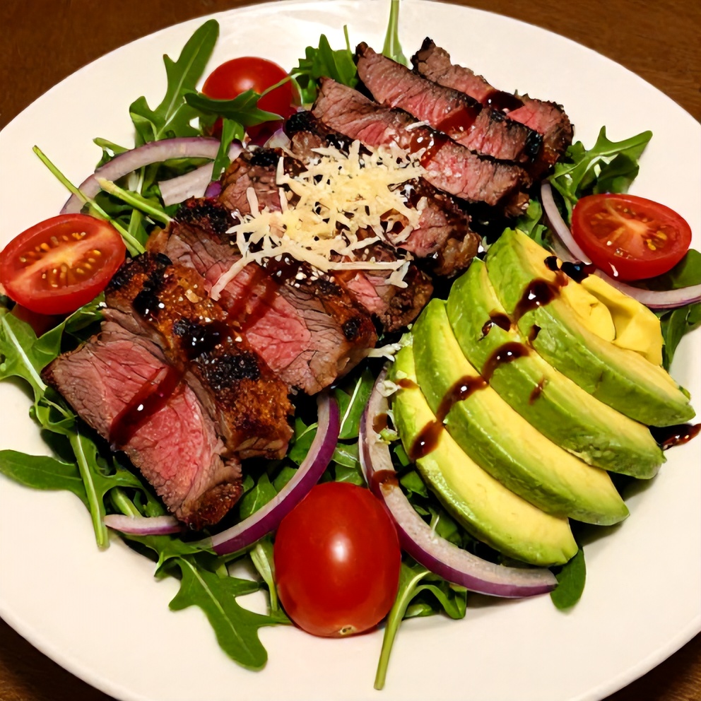 Finished Easy Meal Prep Steak and Arugula Salad