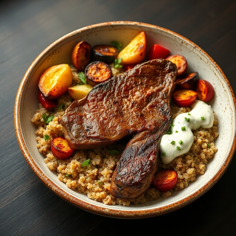 Easy Mediterranean Steak Bowl