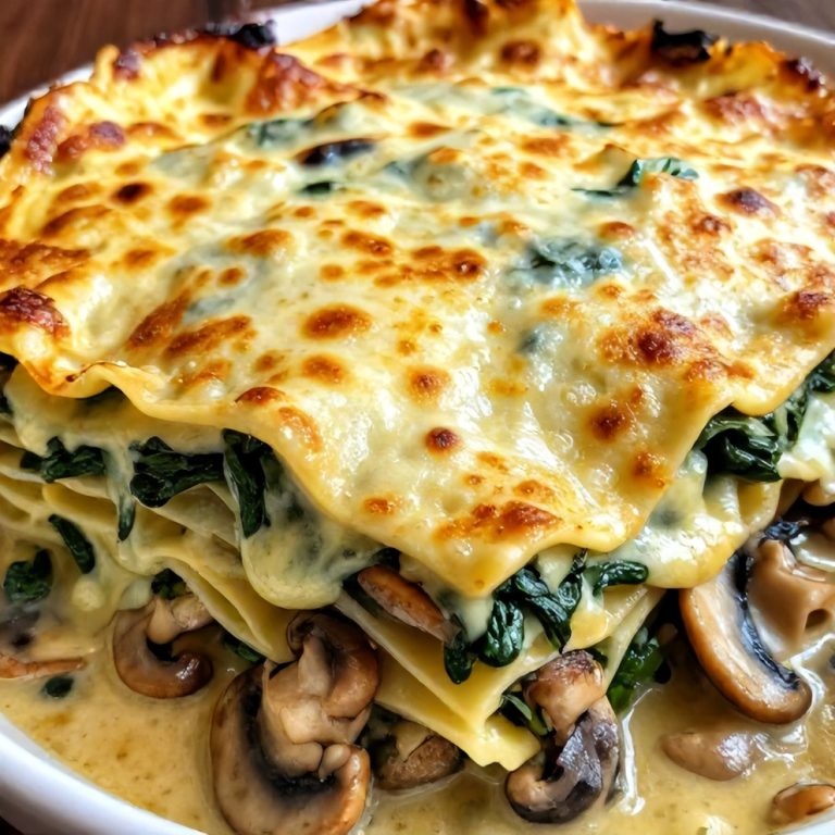 Easy Mushroom Spinach Lasagna