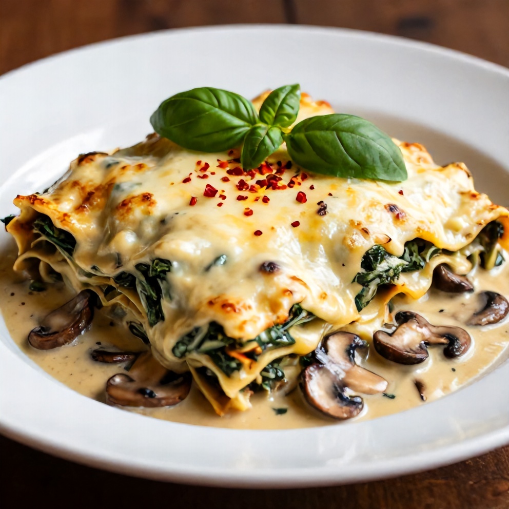 Mushroom Spinach Lasagna Final
