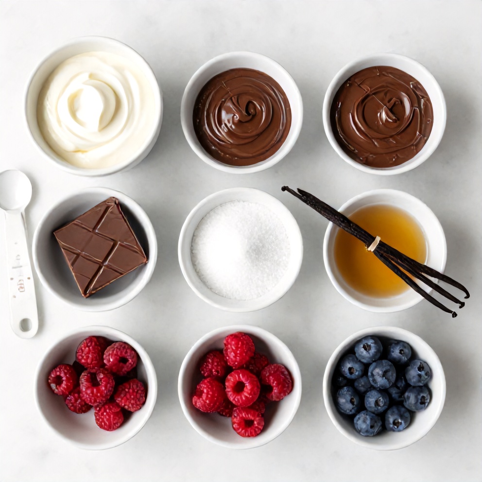 Raw Ingredients for No-Bake Chocolate Mousse