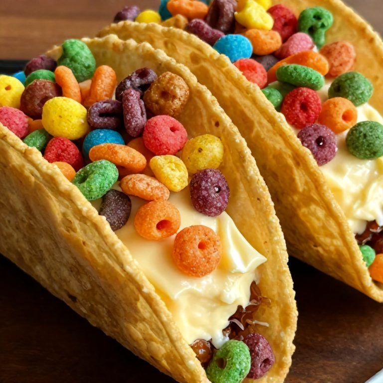 Easy No-Bake Fruity Pebbles Cheesecake Tacos