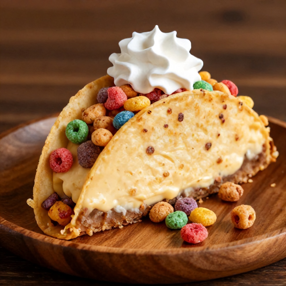 Easy No-Bake Fruity Pebbles Cheesecake Tacos ready to serve