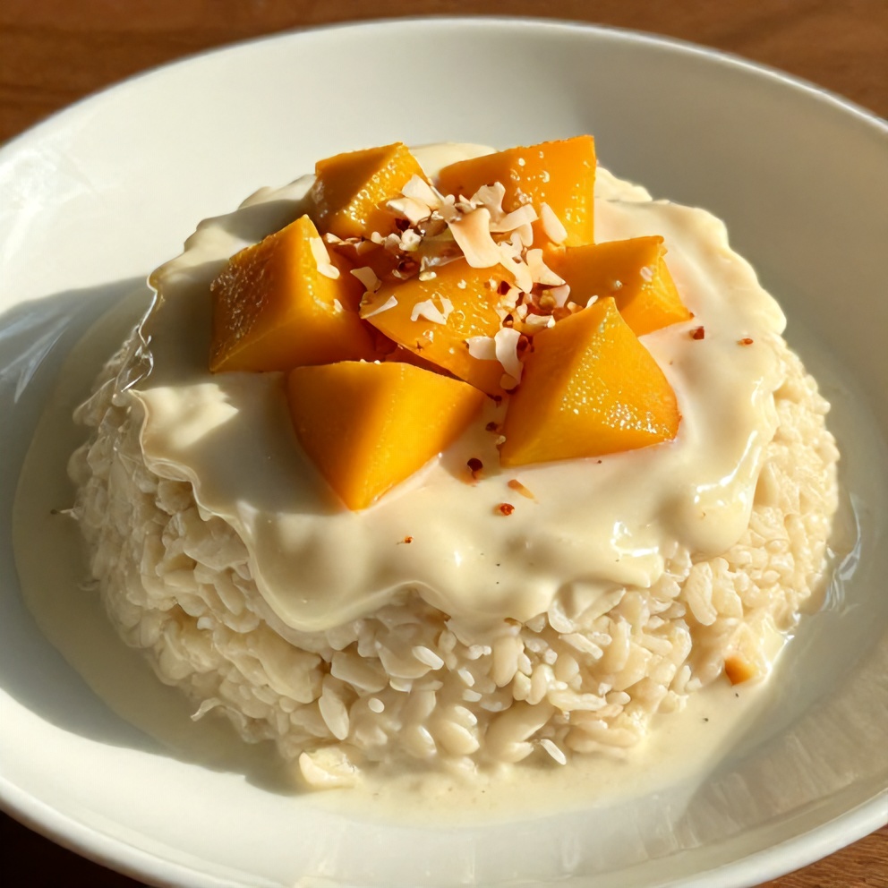 Finished No-Bake Mango Coconut Rice Pudding