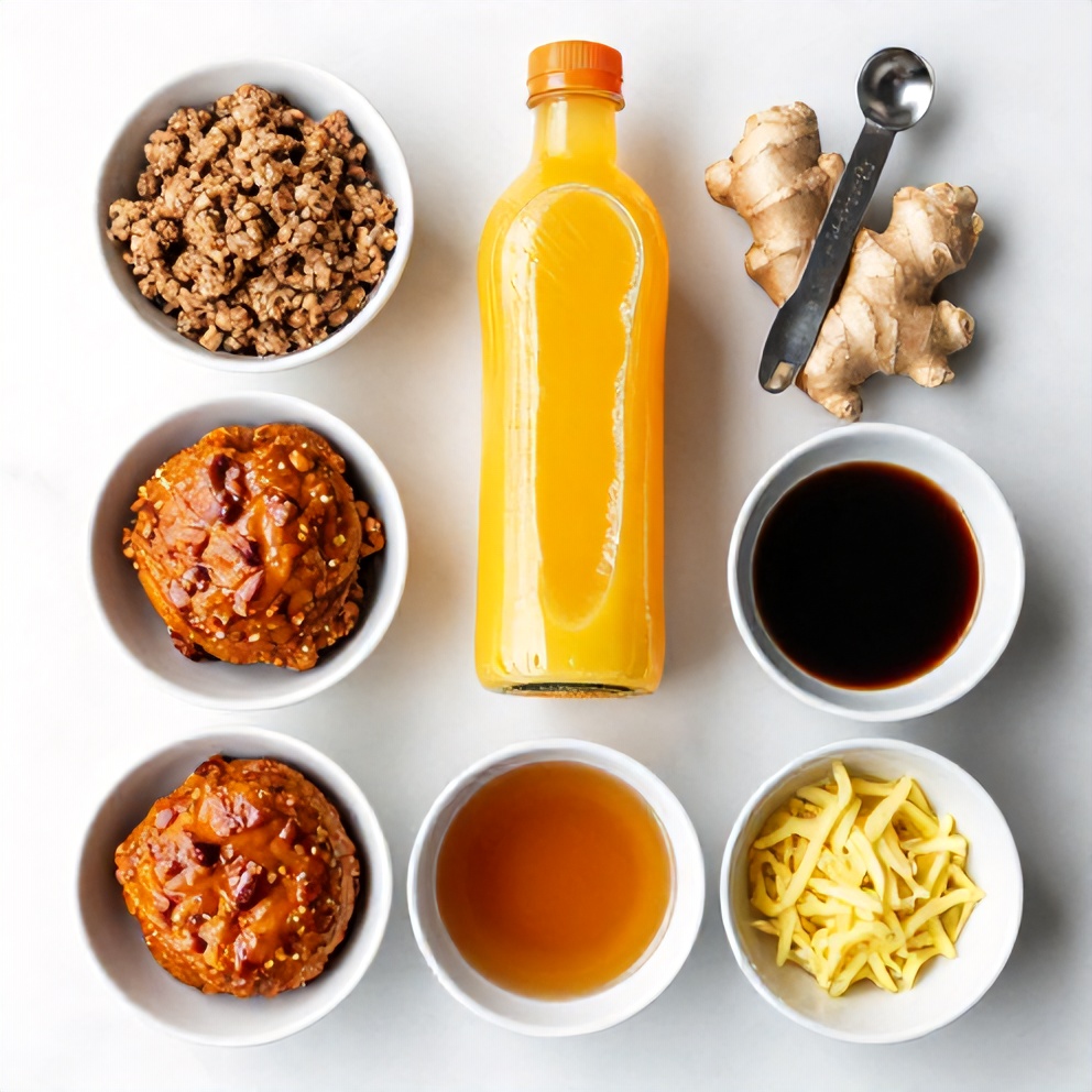 Raw ingredients for Orange Teriyaki Turkey Medallions