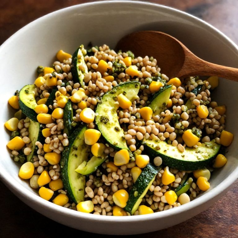 Easy Pesto Zucchini Corn Quinoa Salad
