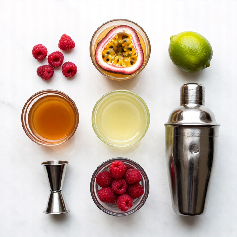 Raspberry Passionfruit Tequila Sour Cocktail Ingredients