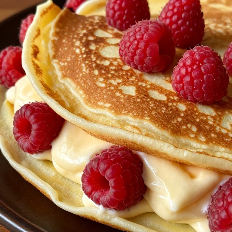 Easy Raspberry Vanilla Cream Crepes