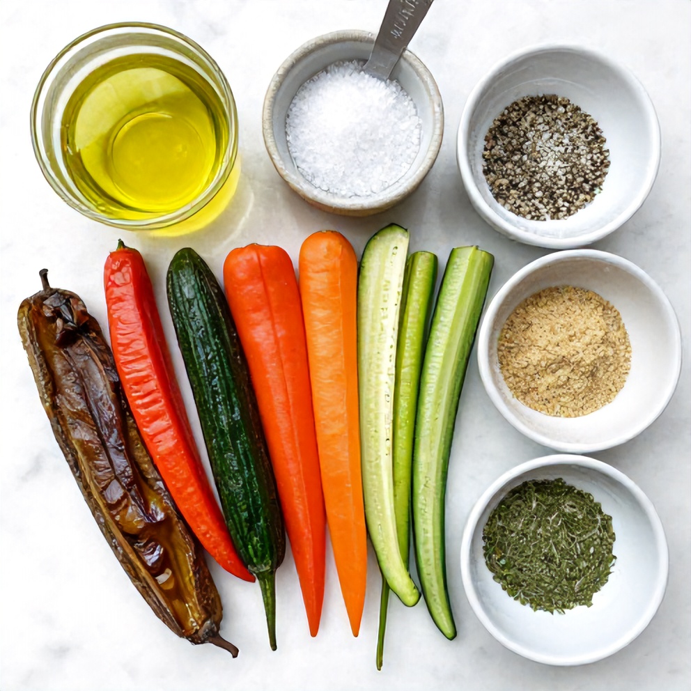 Raw Ingredients for Easy Roasted Rainbow Vegetables
