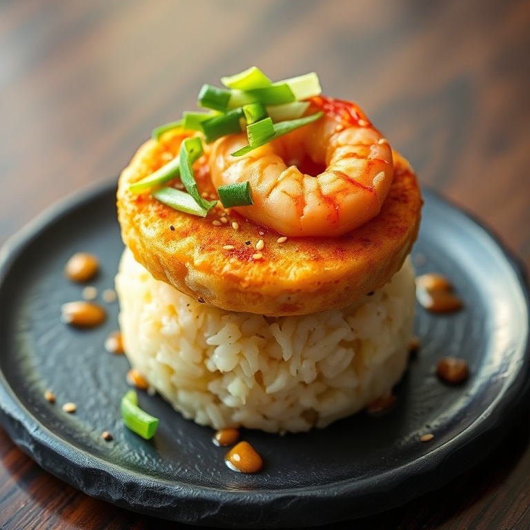 finished shrimp rice stack