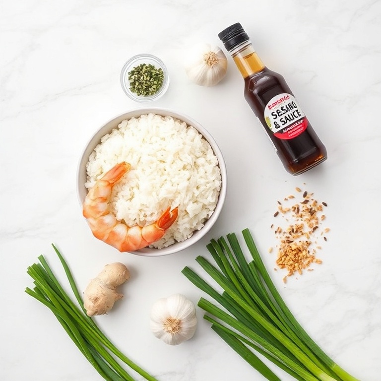 shrimps rice garlic oil