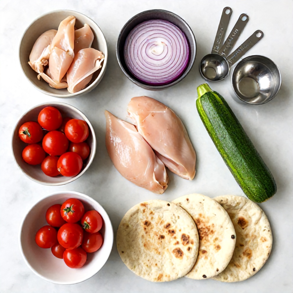Raw Ingredients for Sheet Pan Chicken Pitas