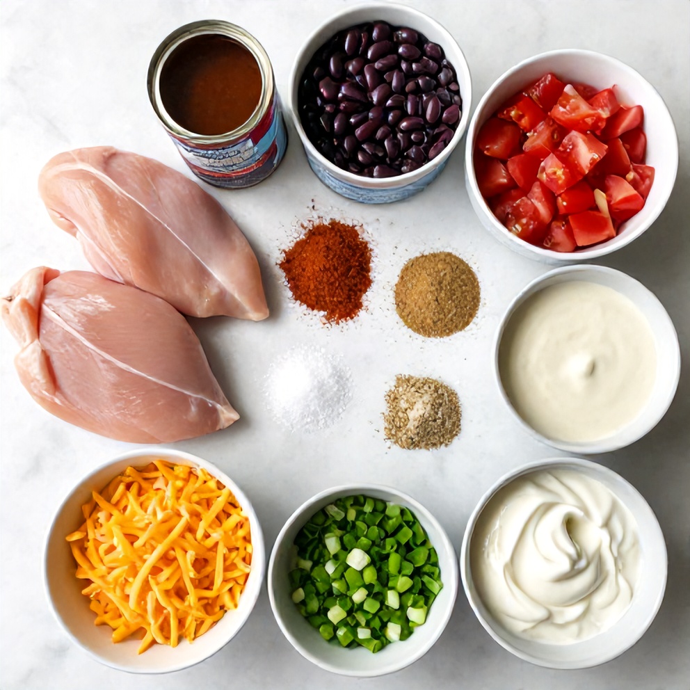 Easy Slow Cooker Buffalo Chicken Chili Ingredients