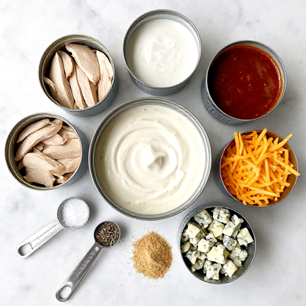 Raw Ingredients for Buffalo Chicken Dip