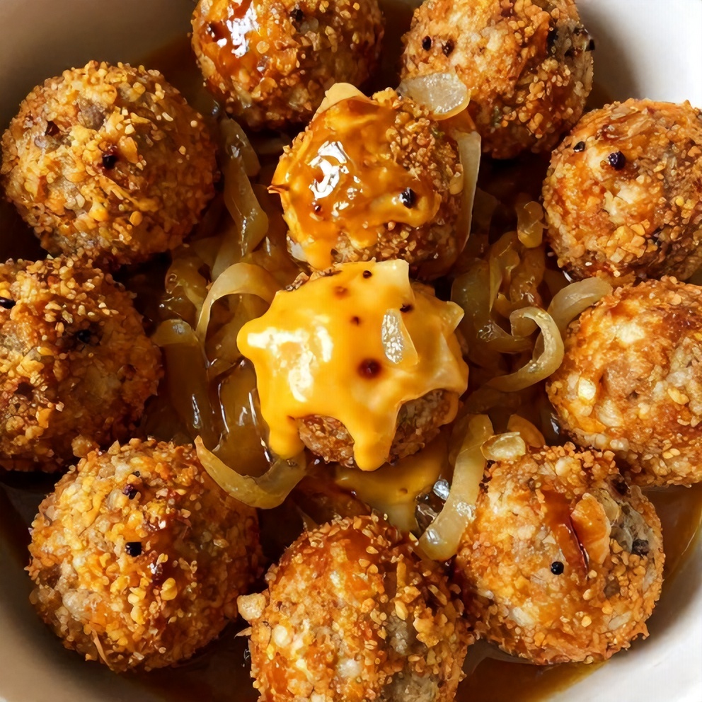 easy slow cooker french onion meatballs