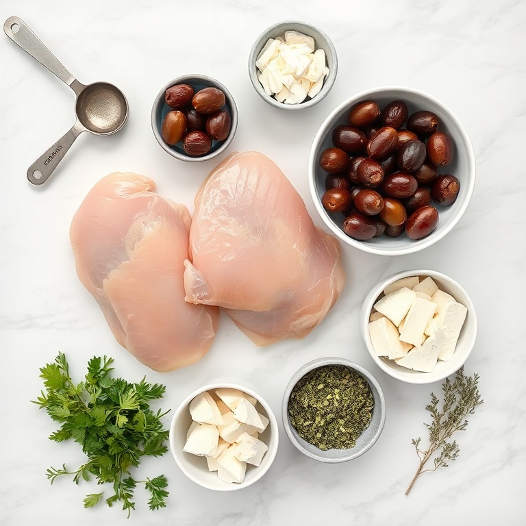Ingredients for Easy Slow Cooker Greek Chicken