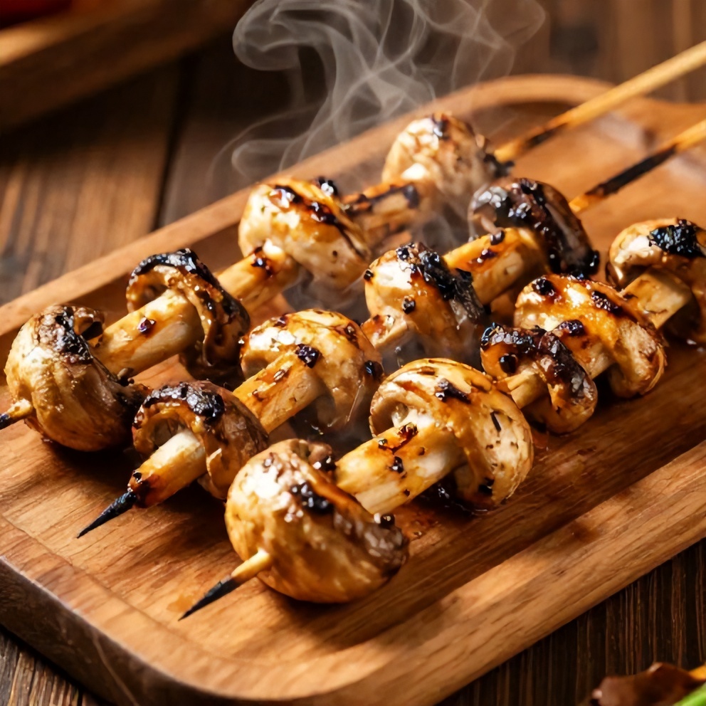 grilled mushroom skewers