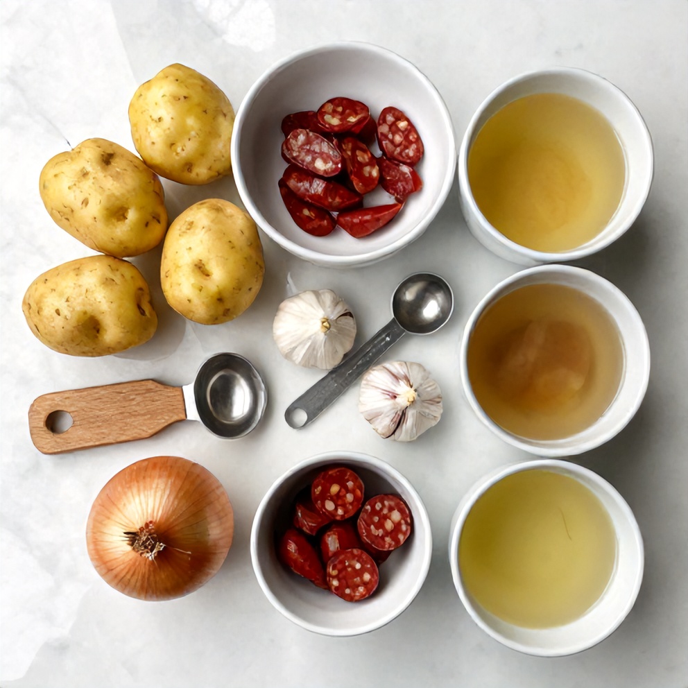 Raw Ingredients for Spanish Potato Soup