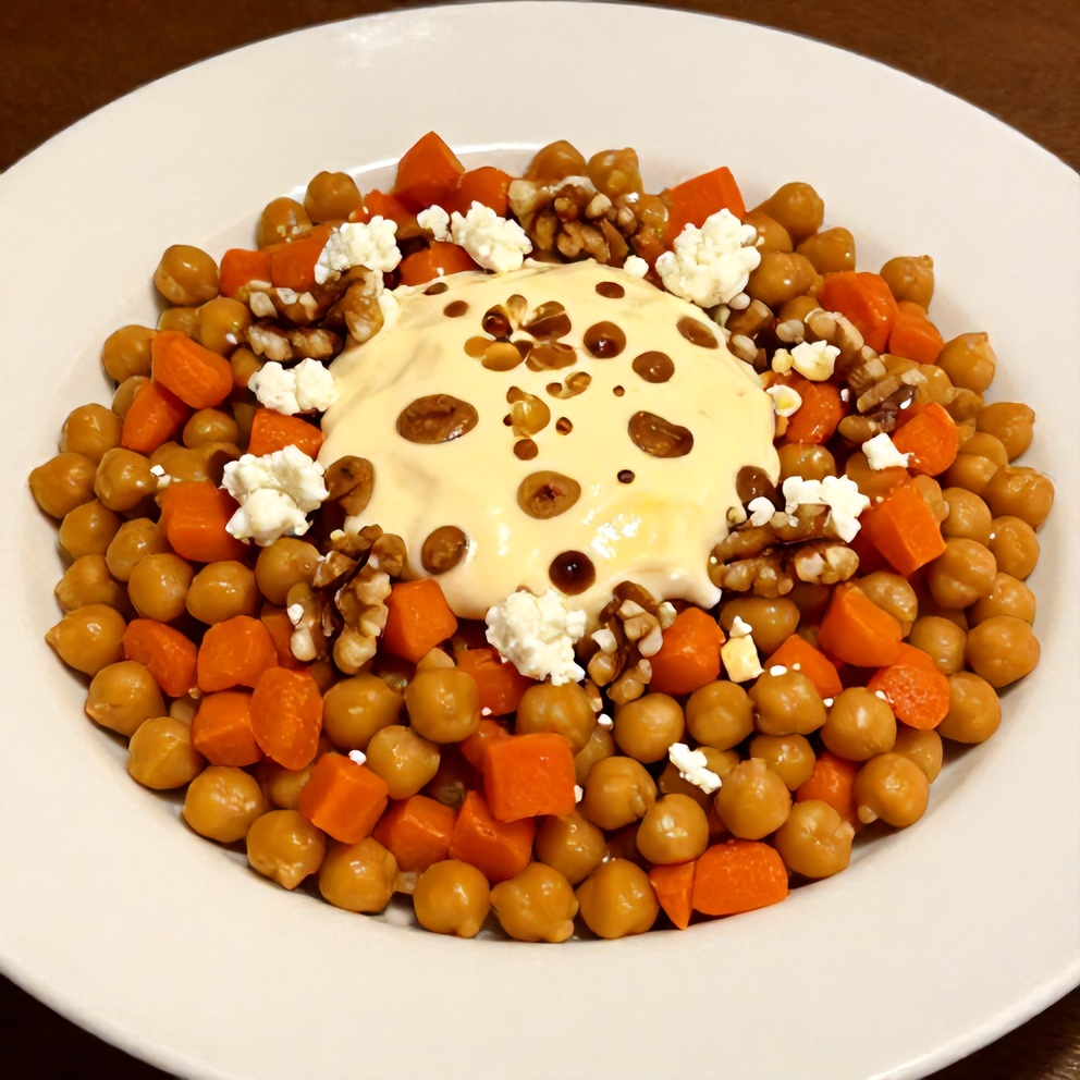 Carrot Chickpea Salad with Lemon Dressing