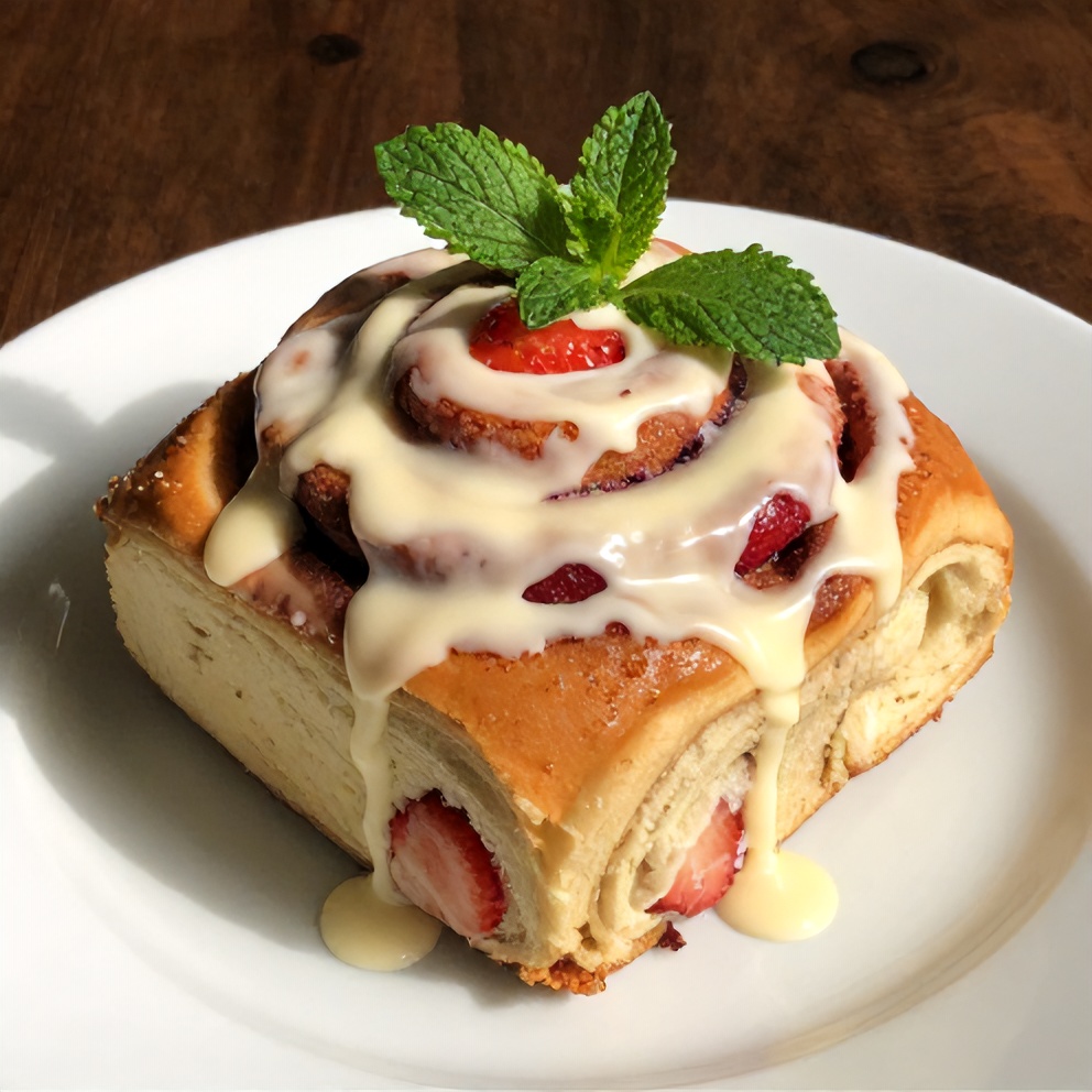 Easy Strawberry Cinnamon Rolls with Cream Cheese Glaze