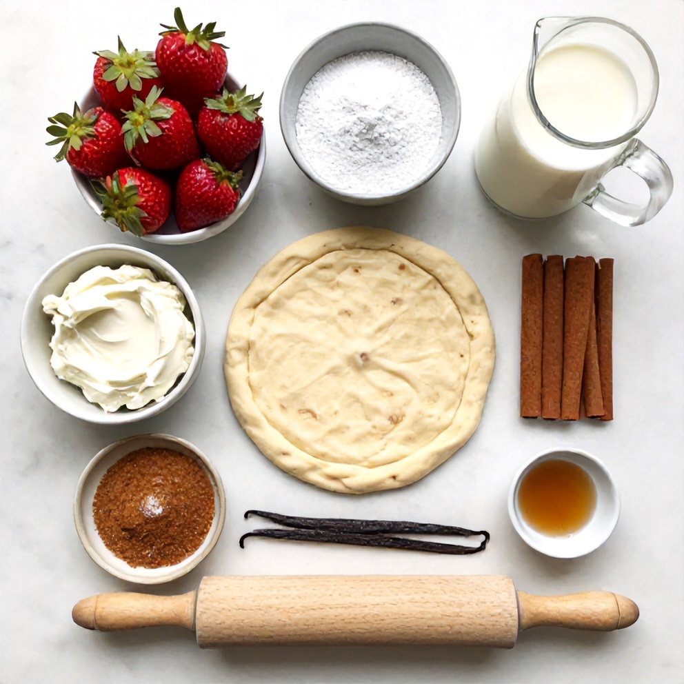 Ingredients for Easy Strawberry Cinnamon Rolls