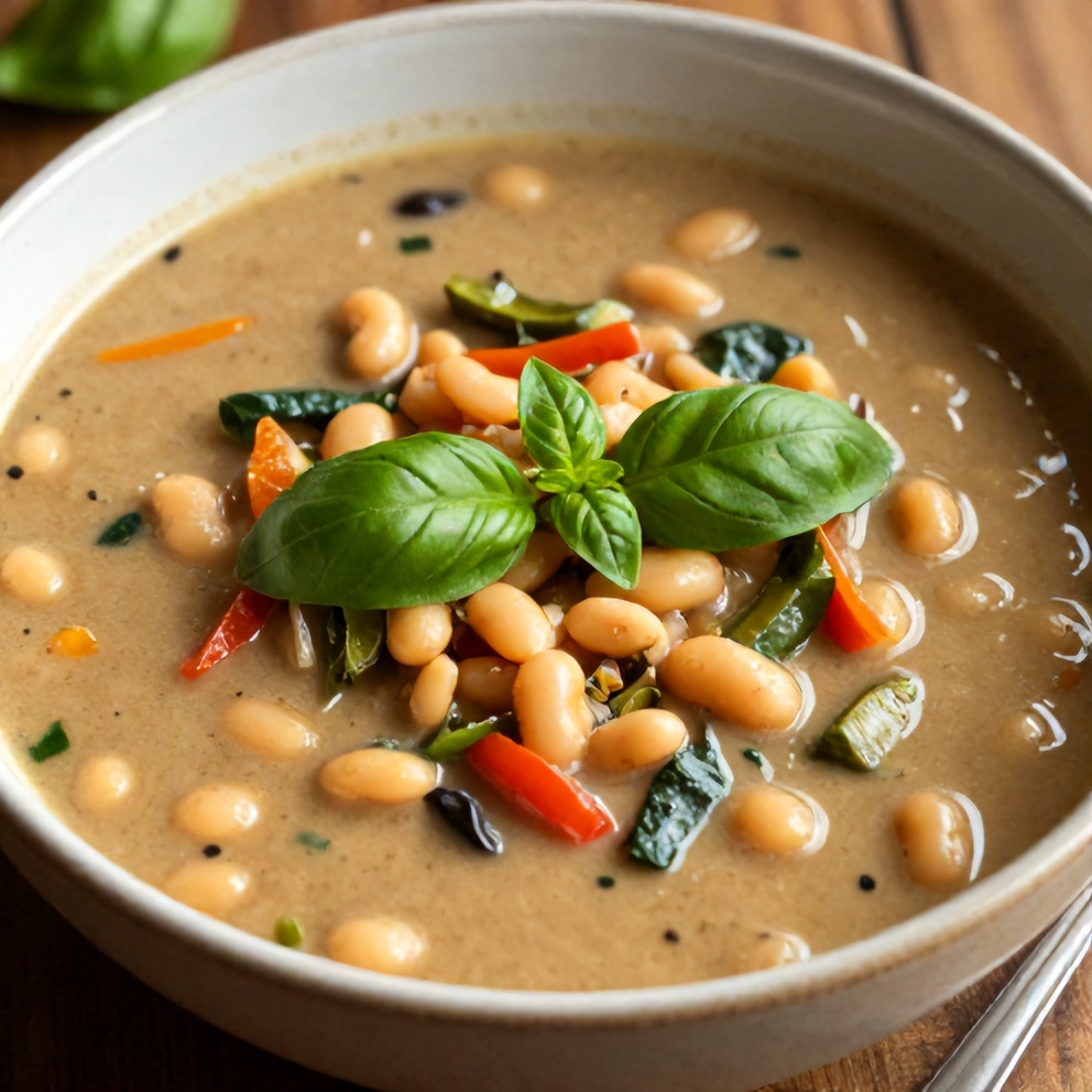 Easy Summer Minestrone Soup with Fresh Basil and Beans