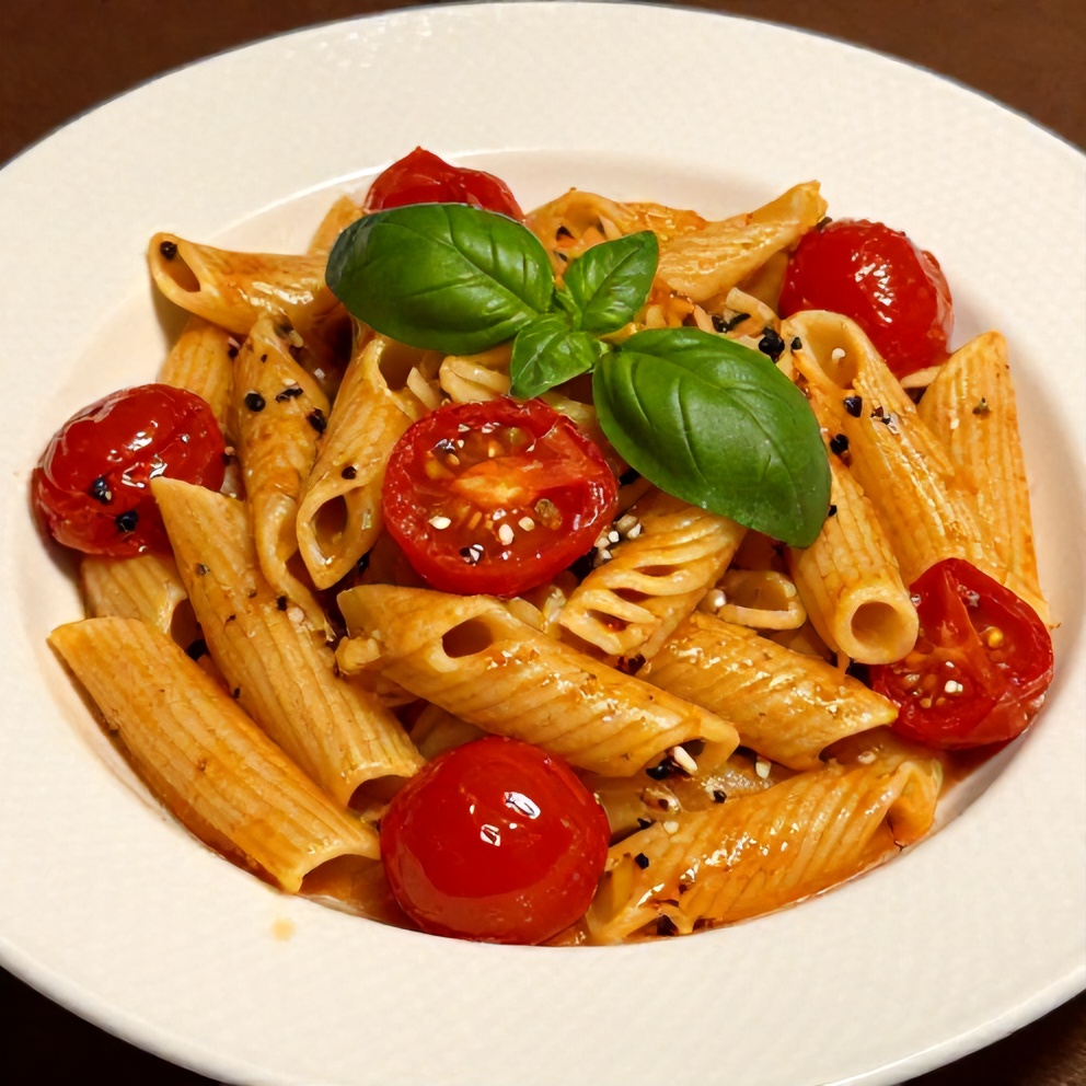 Easy Summer Pasta with Roasted Cherry Tomatoes and Basil