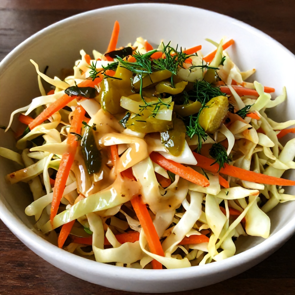 Easy Sweet and Spicy Pickle Slaw