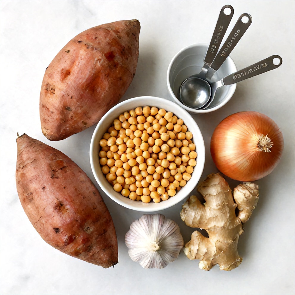 Easy Sweet Potato Chickpea Curry Ingredients
