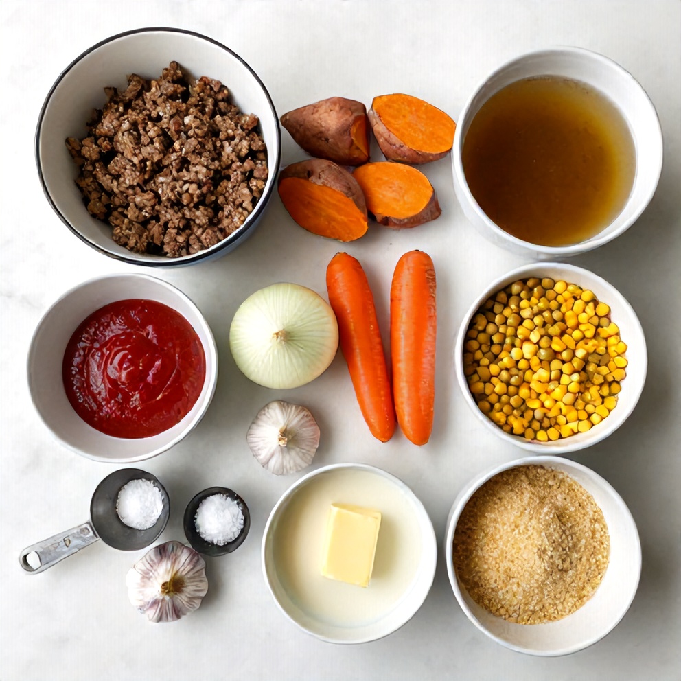 Raw Ingredients for Sweet Potato Shepherd's Pie