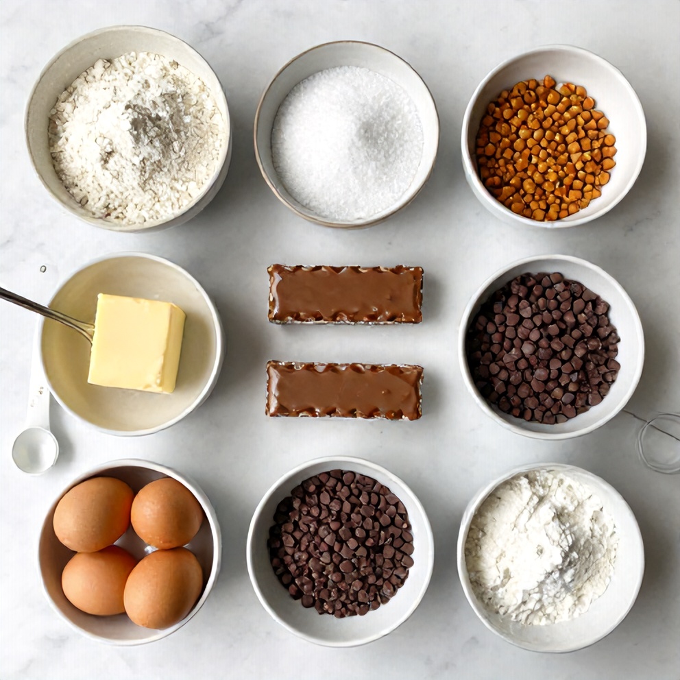 Ingredients for Easy Twix Cookie Bars