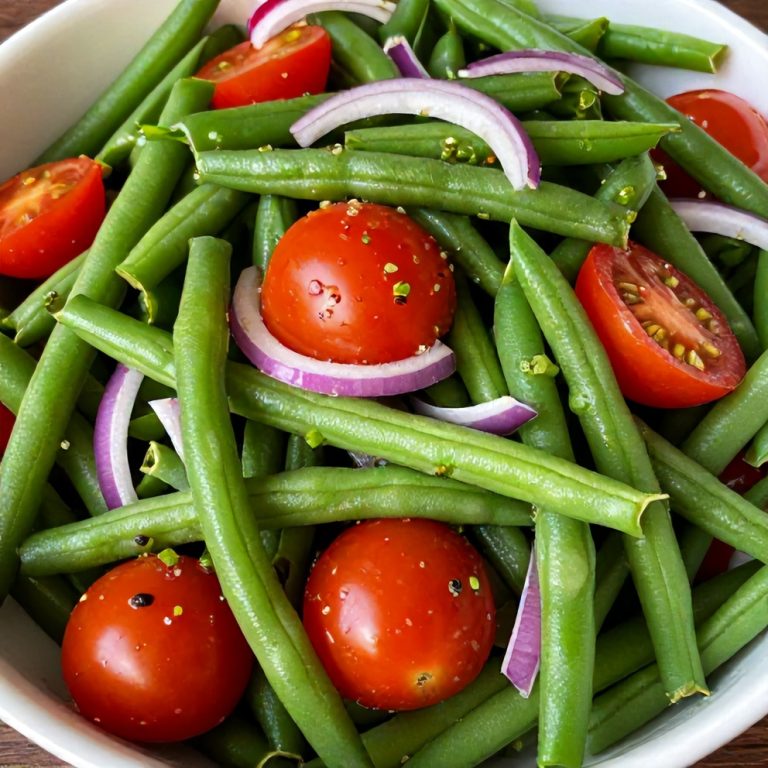 fresh green bean and tomato salad