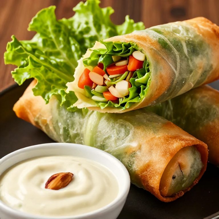 fresh lettuce wrapped veggie spring rolls