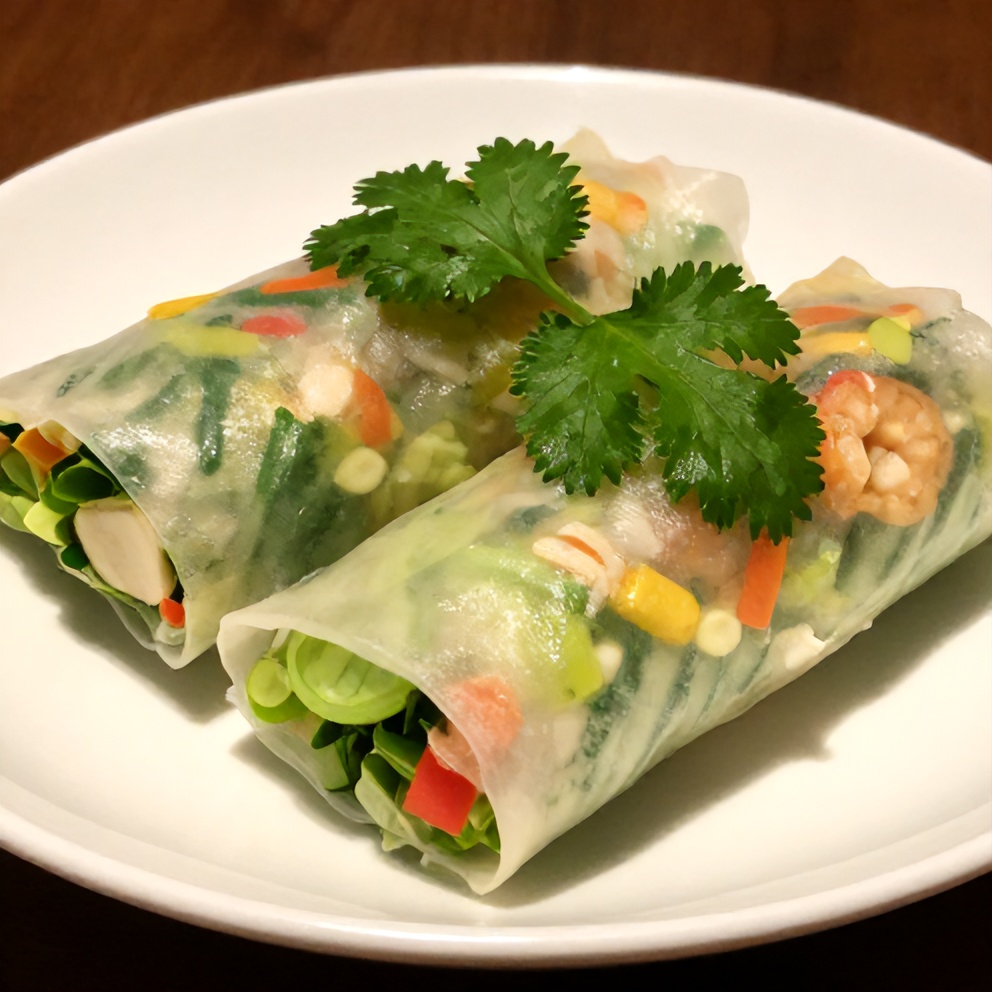Fresh Spring Roll Salad with Spicy Ginger Dressing