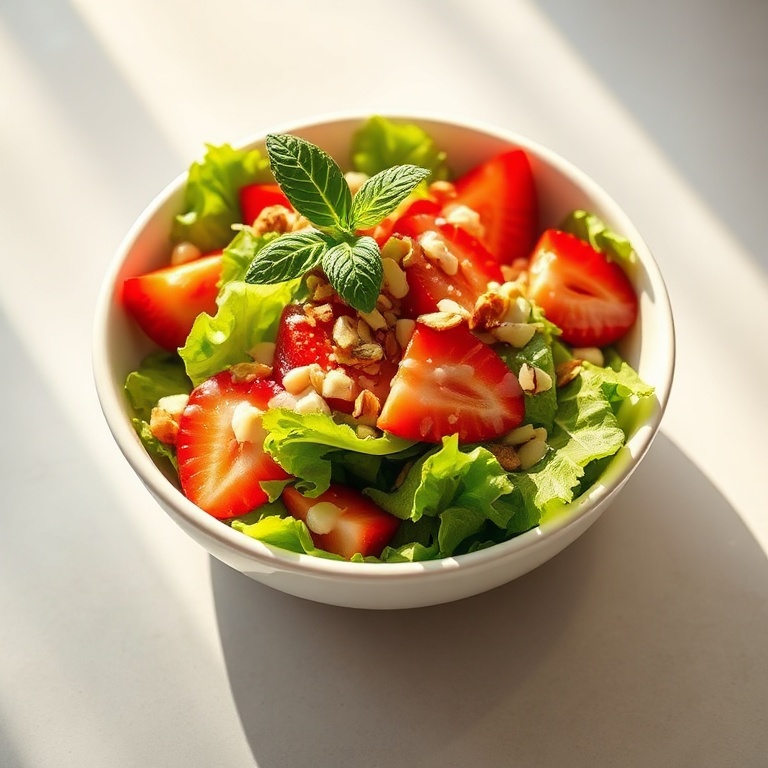 Finished Fresh Strawberry Crunch Salad