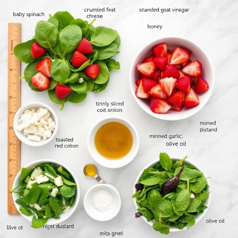 Ingredients for Fresh Strawberry Crunch Salad