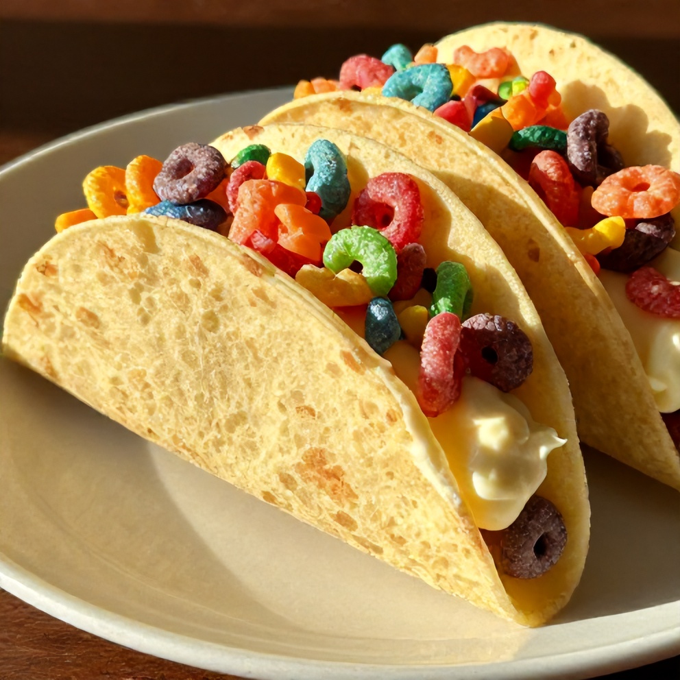 Fruity Pebbles Cheesecake Tacos
