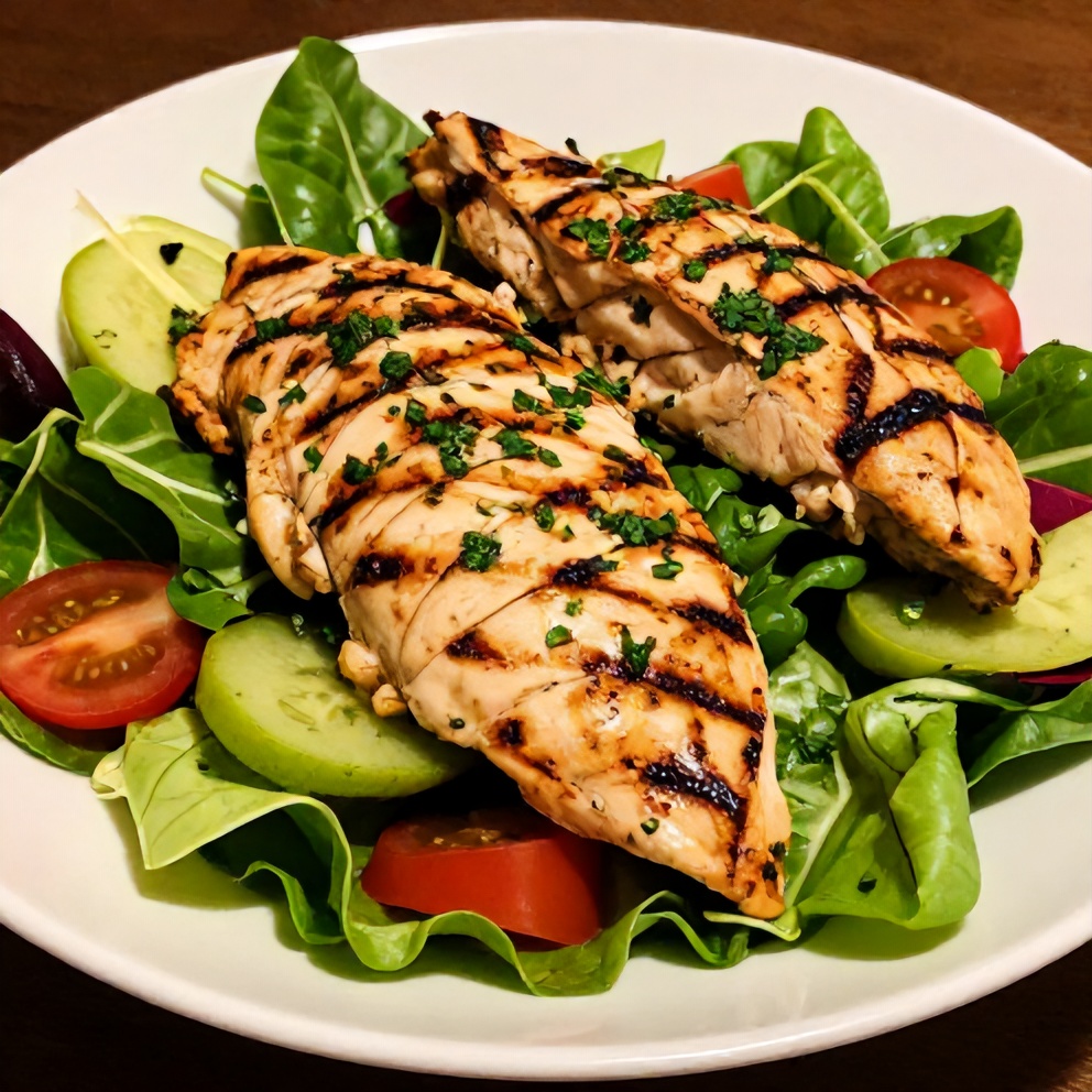 Finished Grilled Mediterranean Chicken Salad