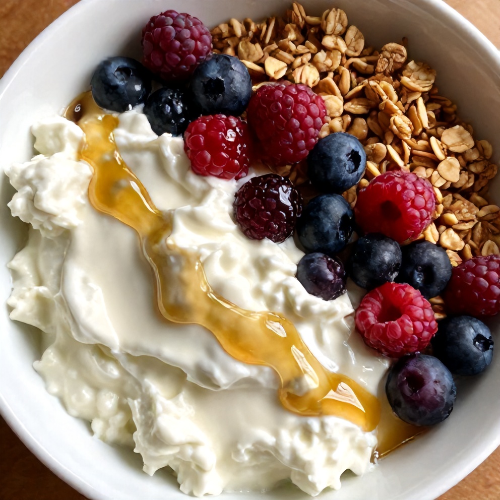 high protein berry cottage cheese bowl