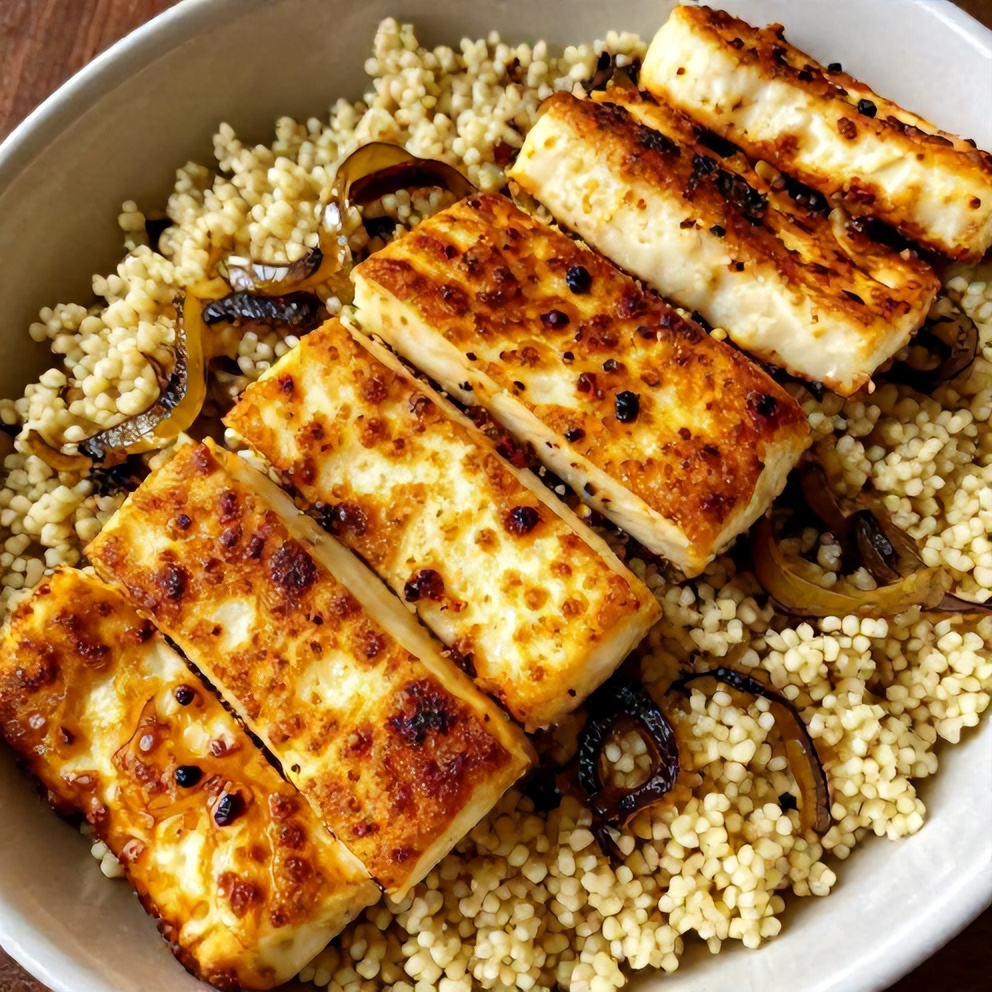 Honey Halloumi Couscous Salad