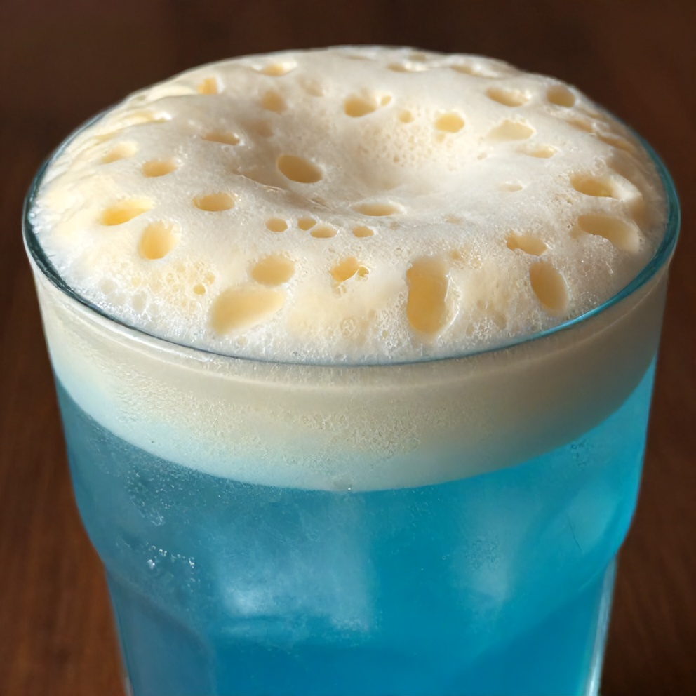 iced blue tea latte