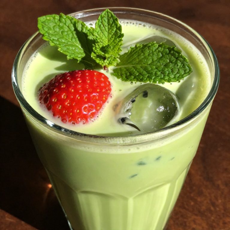 iced matcha strawberry latte