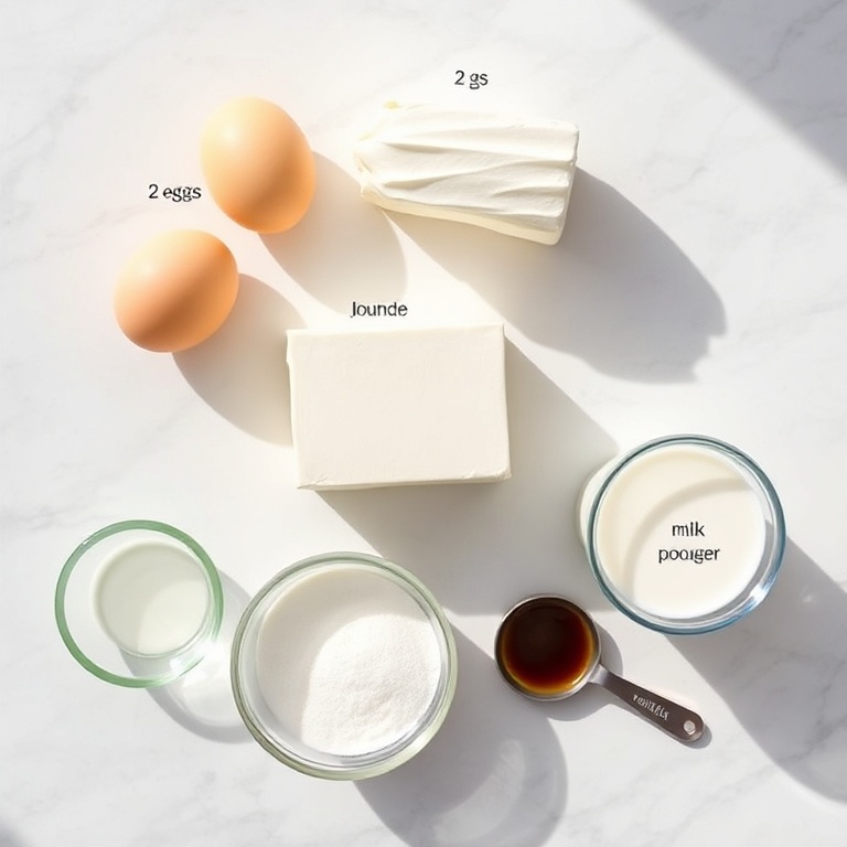 Raw ingredients for Japanese Cotton Cheesecake Cupcakes