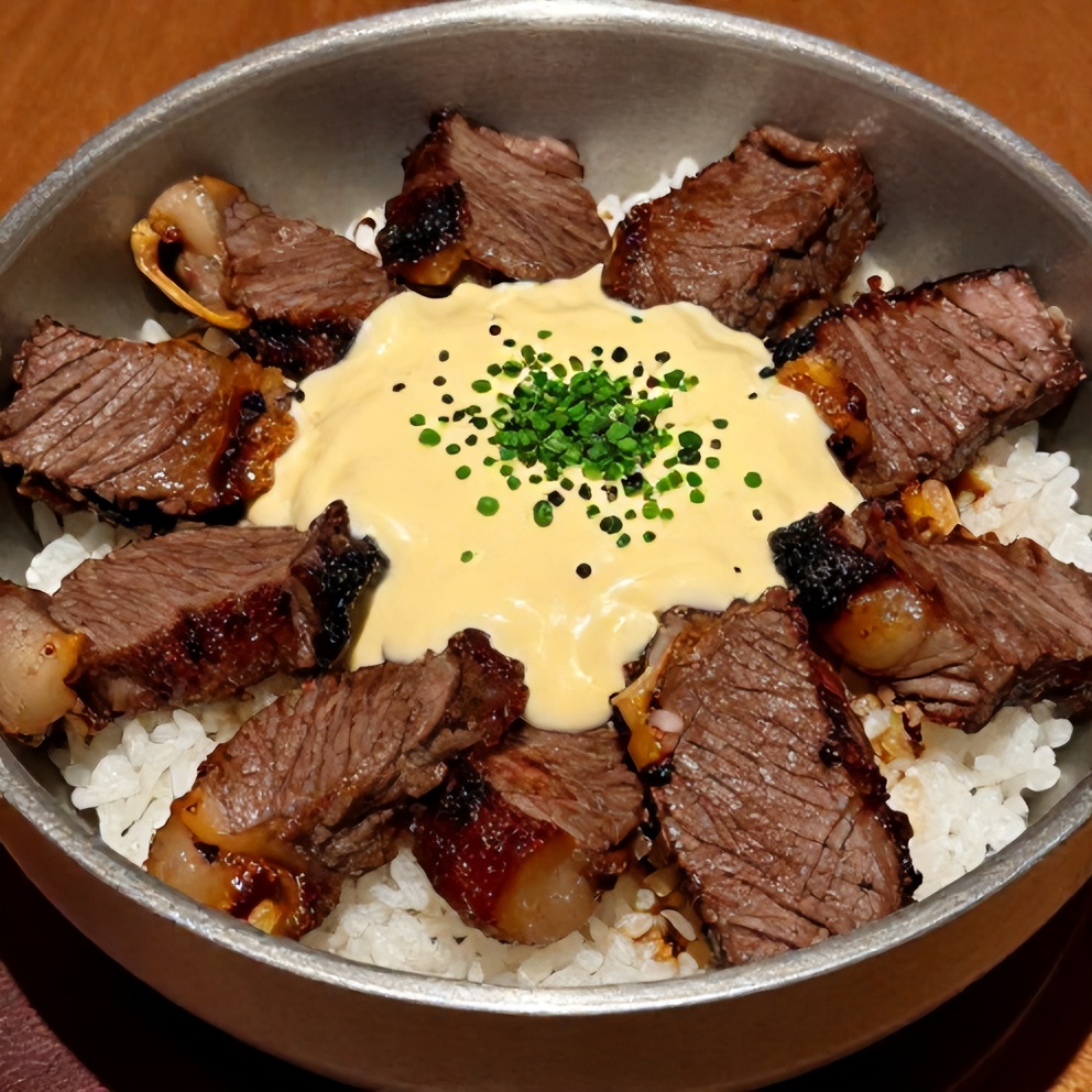 Korean BBQ Steak Rice Bowls Final Dish